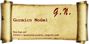Guzmics Noémi névjegykártya